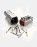 Deutsch DTM Series 4 Way Connector Kit with F Crimp Contacts