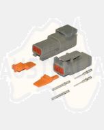 Deutsch DTM2-2/10 Series 2 way Connector Kit with Purple Band Terminals 