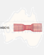 Quikcrimp HDC16 Red Heatshrink 6.3mm Female Blade Terminal - Fully Insulated Pack of 100