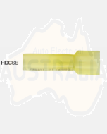 Quikcrimp HDC68 Yellow 6.3mm Male Blade Terminal - Fully Insulated Pack of 100