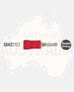 IONNIC QKC10 Red Vinyl Insulated Pin Terminals (Pack of 100)