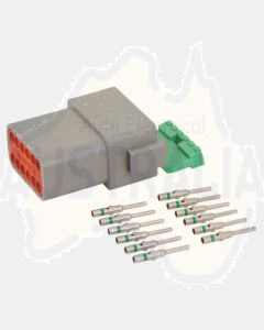 Deutsch DT Series 12 Way Plug Connector Kit with Green Band Contacts