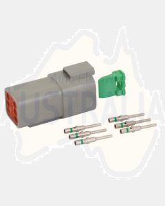 Deutsch DT Series 6 Way Receptacle Connector Kit with Green Band Contacts