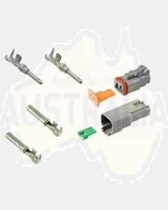 Deutsch DT Series 2 Way Connector Kit with F Crimp Contacts