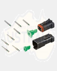 Deutsch DT4-1-CAT 4 Way DT Series CAT Spec Connector Kit with Green Band Contacts