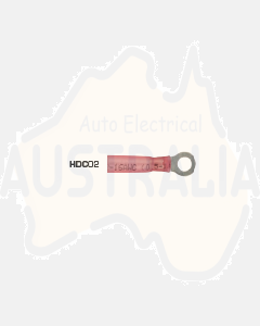 Quikcrimp HDC02 Red Heatshrink 4mm Ring Terminal