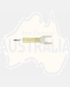 Quikcrimp Heatshrink Fork/ Spade Terminal 6mm - Yellow Pack of 100