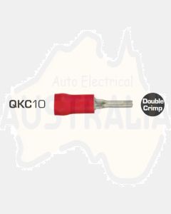 IONNIC QKC10 Red Vinyl Insulated Pin Terminals (Pack of 100)