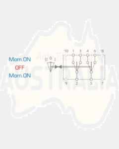 Ionnic R302-12RR Switch Rocker DP/DT Mom.On/Off/Mom.On 12V