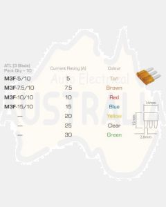 Ionnic M3F-5/10 ATL Micro 3 Blade Fuse 5A - Tan (Pack of 10)