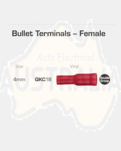 Quikcrimp Bullet Female Pre-Insulated Terminal Red 0.5 - 1.5mm2 Pack of 100