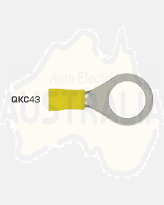 Quikcrimp QKC43 12mm Yellow Heatshrink Ring Terminal