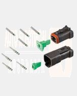 Deutsch DT4-1-CAT 4 Way DT Series CAT Spec Connector Kit with Green Band Contacts