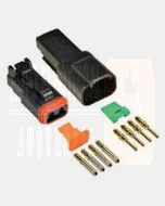 Deutsch DT4-4-CAT 4 Way CAT Spec Connector Kit with Gold Contacts