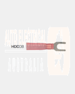 IONNIC HDC08 4mm Red Heatshrink Fork/Spade Terminal (Pack of 100)