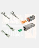 Deutsch DT Series 2 Way Connector Kit with F Crimp Contacts